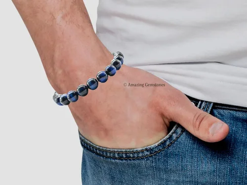 Vista 563 de Amazing Gemstone Crystal Bracelet for Women Men's Gifts - Protection Healing Crystal Bracelet - 8mm Gemstone Beaded Stretchable Bracelet Pulseras