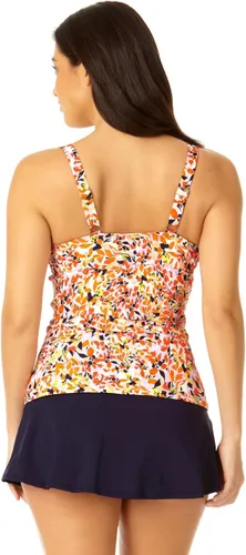 Vista 2 de Anne Cole Top tankini bandeau con nudo frontal con giro en vivo