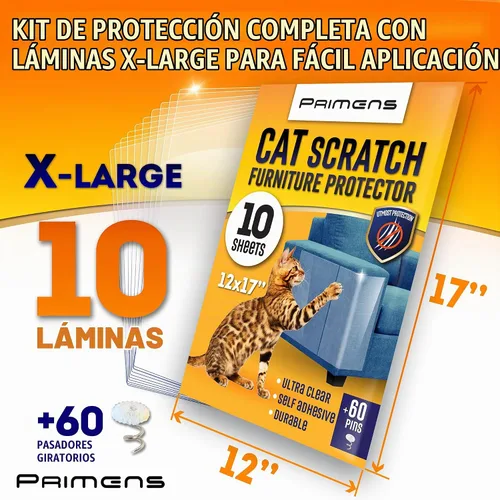Vista 3 de Protectores de muebles resistentes a arañazos para gatos, para sofá, puertas, protectores de sofá transparentes contra arañazos de gatos