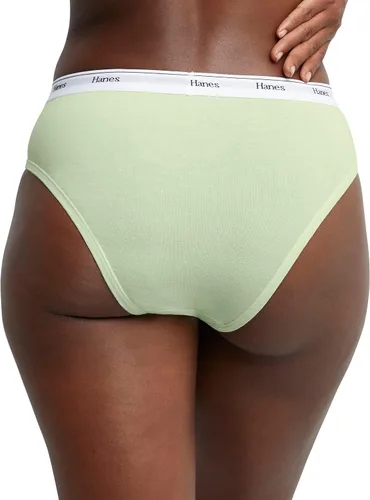 Vista 4 de Hanes Women's Originals Hi-Leg Panties, Breathable Stretch Cotton Underwear, Assorted, 6-Pack