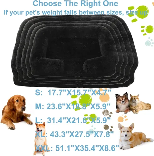 Vista 4 de Camas ortopédicas para perros de gran tamaño con forro impermeable y parte inferior antideslizante, cama rectangular lavable para perros y gatos