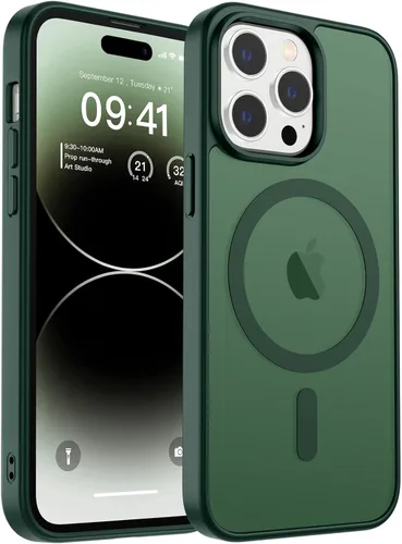 Vista 407 de zapica Funda magnética para iPhone Air, con protector de pantalla de vidrio templado, compatible con MagSafe, translúcida mate, a prueba de golpes