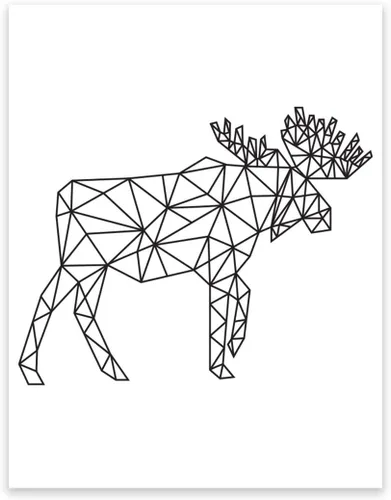 Vista 10 de Andaz Press Colección de arte geométrico para pared de origami, impresión minimalista en blanco y negro, oso, 8.5 x 11 pulgadas, paquete de 1