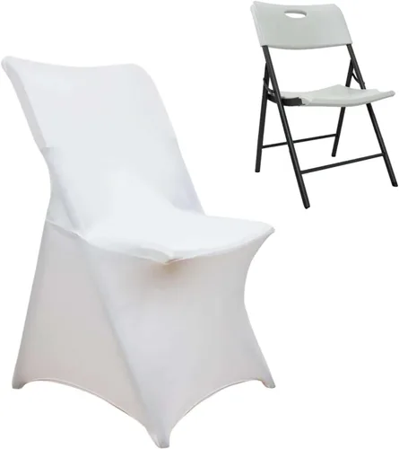 Vista 33 de Efavormart - Funda para silla plegable elástica de elastano, ajustable, para cenas, eventos, bodas, fiestas, banquetes, catering, color beige