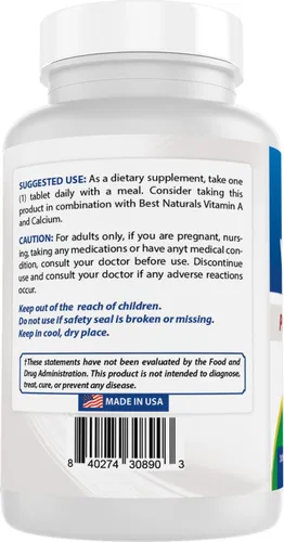 Vista 7 de Best Naturals Vitamina D3 – 300 tabletas – Hecho en Estados Unidos, sin OMG, sin gluten, sin color, sabor ni conservantes artificiales – Suplemento