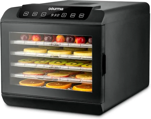 Vista 10 de Gourmia Deshidratador de alimentos de 8 bandejas – Secador digital de alimentos de acero inoxidable para carne seca, frutas y hierbas, control