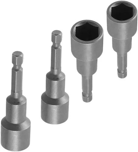 Vista 2 de COMOK Brocas de ajuste de tuerca magnética de 0.512 in con vástago hexagonal de 1/4 pulgadas, longitud del tornillo de 2.559 in, 10