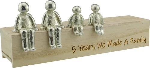 Vista 6 de Idea para el 5º aniversario – 5 años que hicimos un adorno de metal familiar – Elige tu combinación familiar (1 niño)