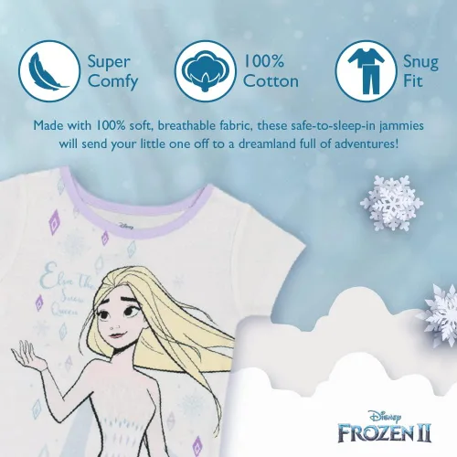Vista 3 de Disney Girls 4-Piece Snug-fit Cotton Pajamas Set