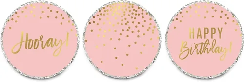Vista 25 de Andaz Press Blush Rosa y Metallic Gold Confeti Lunares Baby Shower Party Collection Banderín colgante con cuerda, Baby Shower, 5 pies, 1 juego