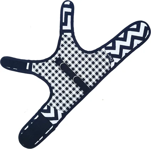 Vista 8 de Arnés de gato con correa, ajustable para gatos, chaleco acolchado para gatos, Black Plaid