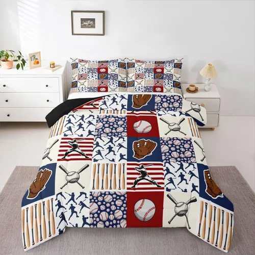 Vista 90 de Juego de ropa de cama de baloncesto para niños y adolescentes, juego de edredón deportivo para niños, tamaño matrimonial, suave, ligero, decoración