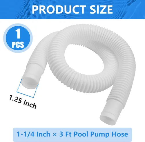 Vista 2 de Reemplazo de manguera de desnatador de piscina de 1-1/4 pulgadas x 3 pies para manguera de transferencia de bomba de desnatador de piscina Intex