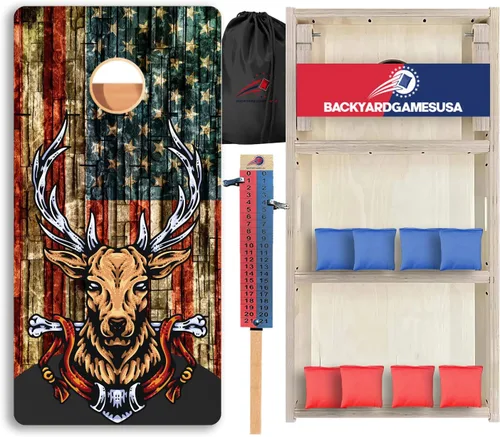 Vista 26 de CornholeGamesUSA Pro - Juego de tablas de Cornhole Fabricado en Estados Unidos Abedul báltico 3/4 Sin rebote Patas triples gruesas Dos