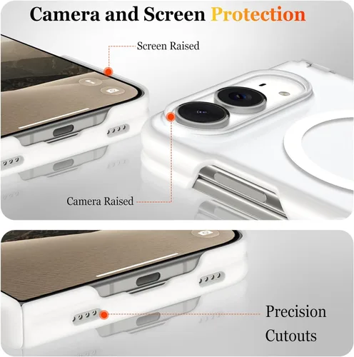 Vista 6 de SOKAD Funda magnética para iPhone Duo, protección de bisagra, color blanco