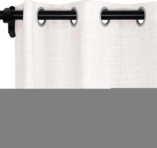 Vista 80 de Fcosie Cortinas opacas de lino 100 % opacas de 50 pulgadas de ancho x 63 pulgadas de largo, paneles de cortina con ojales para sala de estar