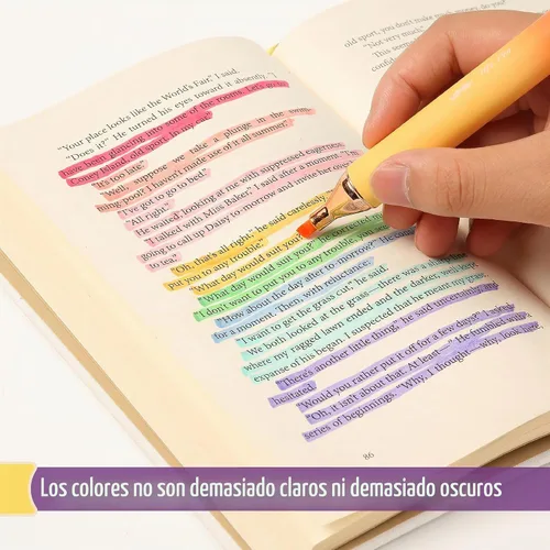 Vista 4 de Mr. Pen- Resaltadores con purpurina, paquete de 8, colores del sol Marcadores resaltadores con purpurina con punta de cincel para diario, notas