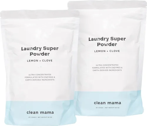Vista 8 de Clean Mama Detergente en polvo para ropa sucia, detergente en polvo extra fuerte, detergente natural para ropa para pieles sensibles, alimentado por