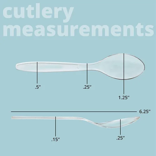 Vista 4 de Plasticpro Cucharas de té desechables de plástico transparente, utensilios pesados, paquete de 50