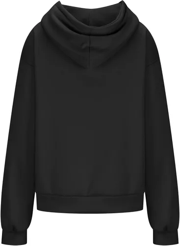 Vista 4 de pnroktd Sudaderas con capucha de gran tamaño para mujer, de vellón, casual, de manga larga, con capucha, para otoño, ropa Y2K con bolsillos
