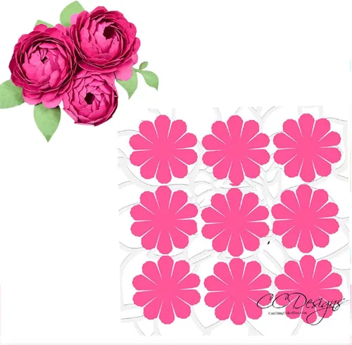 Vista 4 de 6 troqueles de metal de flor de peonía para hacer tarjetas, hojas de primavera, troqueles de corte, plantillas de corte, álbumes de recortes, álbum