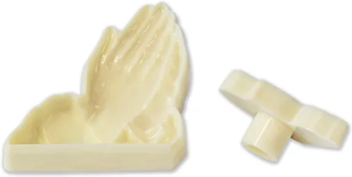 Vista 4 de JEM PopIt - Molde para decoración de pasteles, manos rezando, tamaño pequeño y grande, color blanco