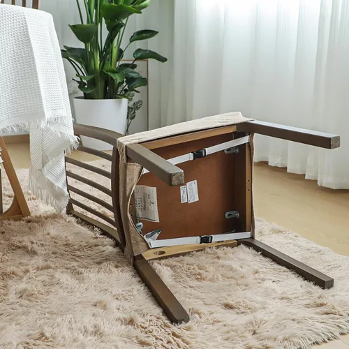 Vista 4 de FORCHEER Juego de 4 fundas de asiento para sillas de comedor, de terciopelo camello, fundas de asiento elásticas de solo 18 pulgadas, lavables