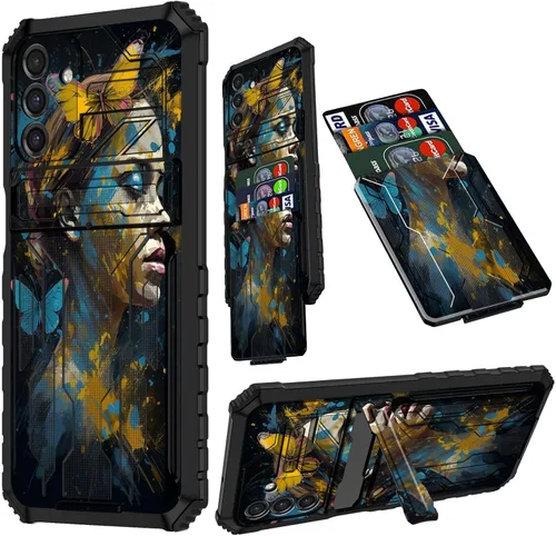 Vista 79 de Funda para Samsung A13 5G, Galaxy A13 5G con tarjetero desmontable atril resistente a prueba de golpes funda protectora para Samsung Galaxy A13 Gato
