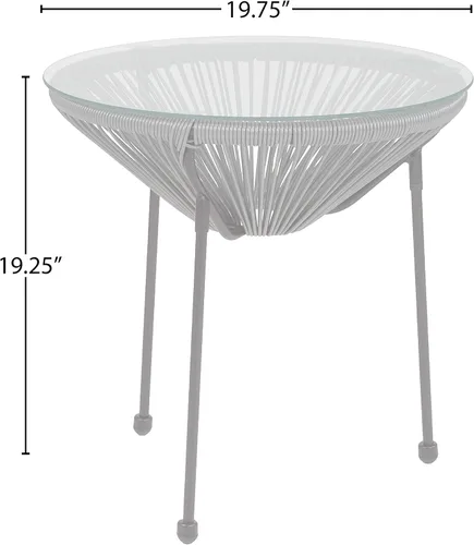 Vista 2 de Flash Furniture Valencia Oval Comfort Series Take Ten - Mesa de ratán gris con tapa de cristal