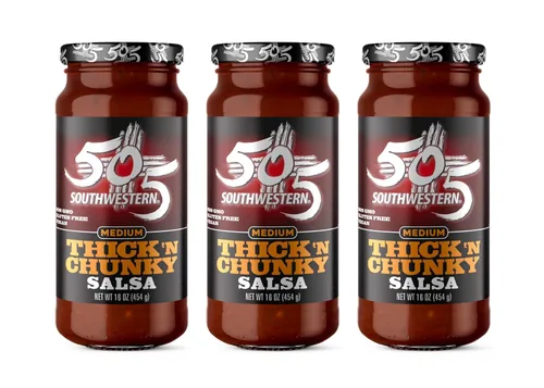 Vista 8 de 505 Southwestern Salsa estilo restaurante, 16 oz — Salsa suave y vertible de Nuevo México con escotilla asada a la llama Green Chile