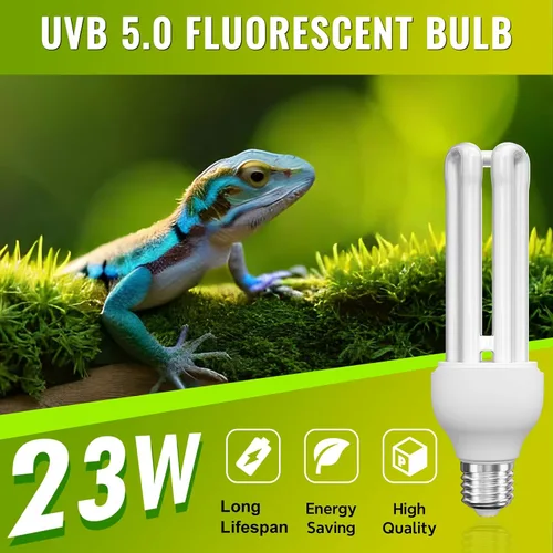 Vista 4 de DoRight Bombilla UVB 5.0 para pájaros, bombilla fluorescente compacta E26, UVB 5.0, bombilla compacta UVB para pájaros, jaula de pájaros, luz UVB