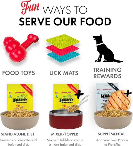 Vista 4 de GrandmaLucy Pureformance - Receta de pollo liofilizada sin granos para perros, 1 libras
