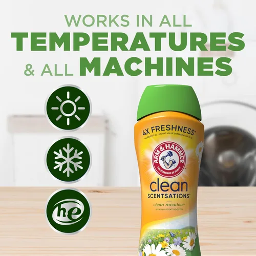 Vista 4 de Arm & Hammer Scentsationse limpio en lavado olor booster - prado limpio, 24 oz