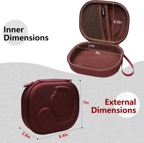 Vista 5 de LTGEM Estuche rígido para auriculares JBL - Marrón/ Rojo+Negro