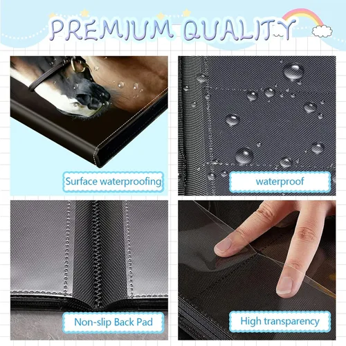 Vista 4 de Rossy Carpeta de tarjetas con 4 bolsillos, carpeta de tarjetas intercambiables, álbum de colección de tarjetas, para 160 tarjetas, carpeta