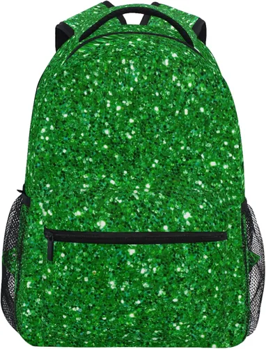 Vista 13 de Pfrewn Mochilas de oro rosa con purpurina negra para niñas, adolescentes y mujeres, mochila escolar para niños y estudiantes