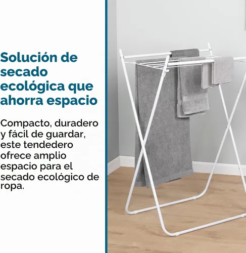 Vista 6 de Honey-Can-Do Estante de secado de ropa plegable fácil de plegar – Estante de lavandería de metal resistente, soporta 40 libras, perchero de ropa que