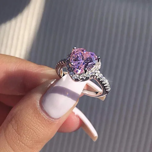 Vista 18 de Iumer - Anillo de zircón de dos piezas con incrustaciones de diamantes de imitación artificiales para mujer, talla 6-10.