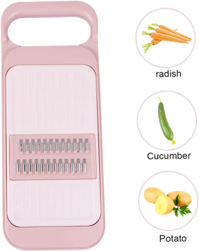 Vista 9 de SHOWERORO Rallador grueso multifunción con caja, rallador de zanahoria de mano y triturador de verduras para cocina para cepillado de frutas