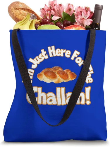 Vista 4 de I'm Just Here For The Challah, divertida bolsa de mano judía judía de Shabat