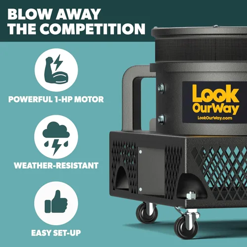 Vista 2 de LookOurWay Air Dancers - Soplador inflable de tubo para hombre, soplador de 1 HP resistente a la intemperie para agitar, tipo tubo inflable, se