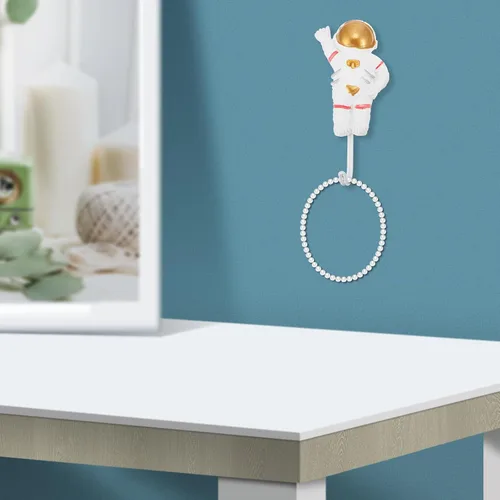 Vista 3 de 2 ganchos de pared de astronauta, resistentes para montar en la pared, ganchos adhesivos para bata, toallas, llaves, perchero, perchero