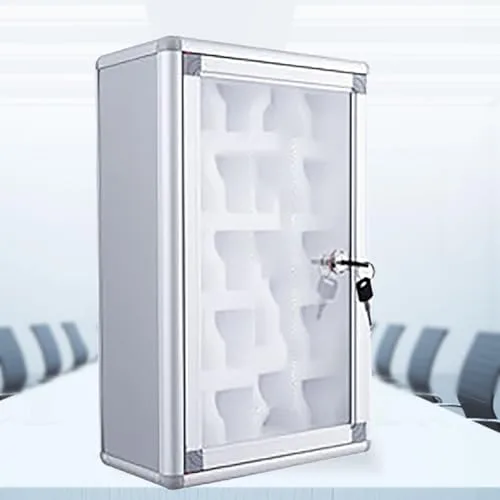 Vista 5 de Cell Phone Watch Lock Box - Aluminum Alloy Safe Jail with 20/40/60 Slots for Office & School Security, Space-Saving Organizer for Smartwatches &