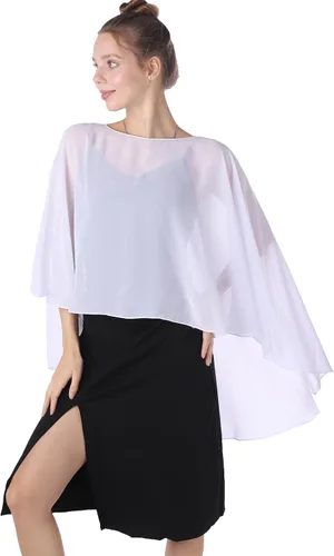 Vista 2 de Baoqiya Capas de gasa Capelets transparentes Poncho de capa larga para mujeres más