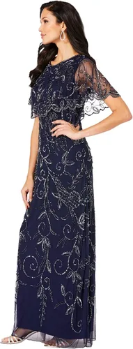 Vista 4 de Roaman's Women's Plus Size Glam Maxi Dress Beaded Formal Evening Capelet Gown