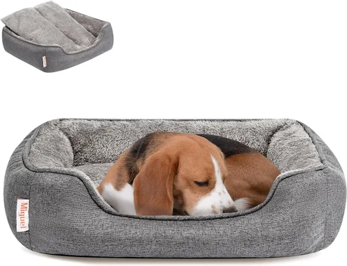 Vista 11 de Miguel Cama lavable para perros y gatos con cojín extraíble para perros medianos y pequeños, sofá cama para mascotas fácil de lavar con cojín Negro