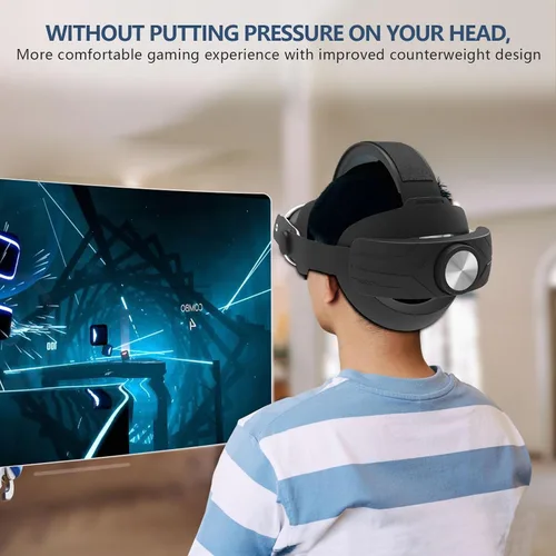 Vista 6 de Comfort Head Strap for Oculus Quest 3, MTomatoVR Lightweight Replacement Strap VR Accessaries, Reduce Face Pressure Comfortable Convenient Flip