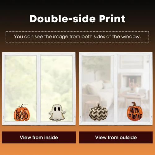 Vista 6 de Horaldaily 40 calcomanías de Halloween para ventana, Jack-O-Lantern, calabaza, camión, gnomo, fantasma, murciélagos, gatos, suministros de fiesta