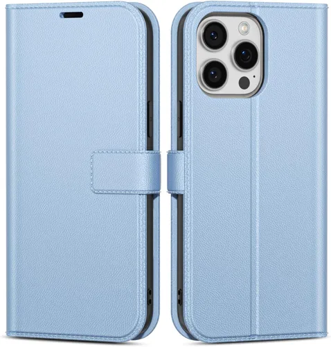 Vista 43 de oakxco Funda tipo cartera para iPhone SE 2022/2020/8/7 con soporte para tarjeta de crédito, funda magnética RFID delgada tipo libro con tapa