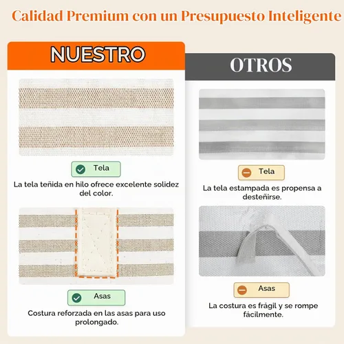 Vista 3 de Lifewit Cestas de lavandería grandes de 75 litros, bolsas para cestas de Beige